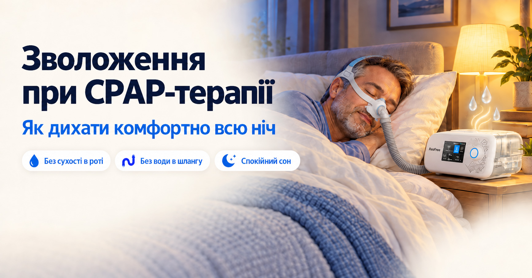 Зволоження при CPAP-терапії: як дихати комфортно всю ніч Зволоження при CPAP-терапії: як дихати комфортно всю ніч